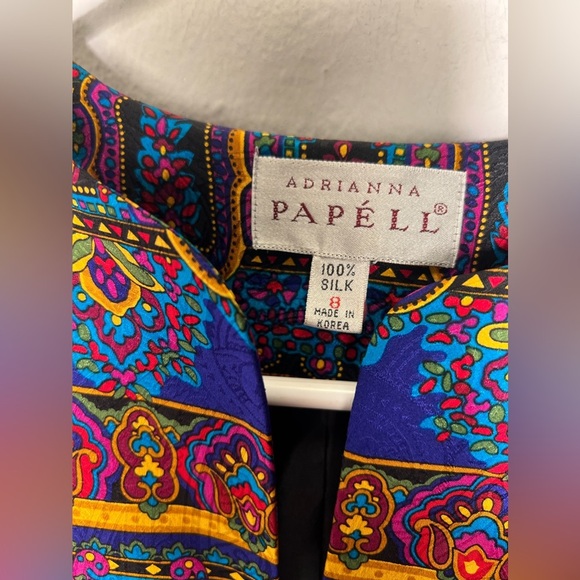 Women’s size 8 adrianna papell Colorful Botton Top Multicolored Stylish Top - Picture 2 of 6
